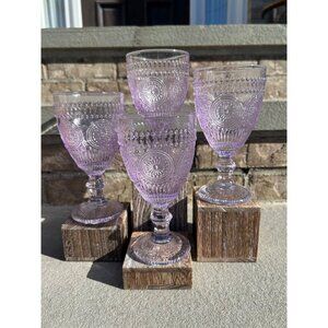 Vintage Inspired Lavender Wine Goblets.
